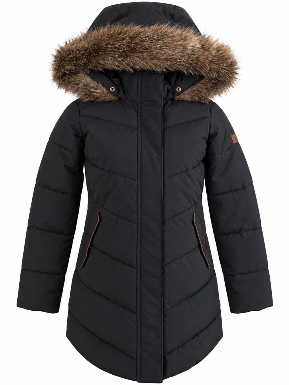 Roxy Elsie Girls Black DryFlight 5K Hooded Puffer Parka Coat 10